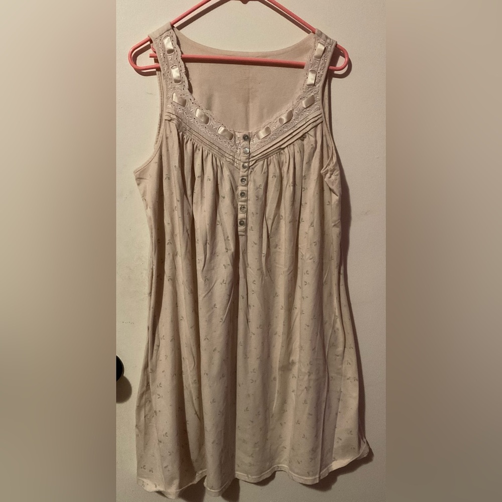 Women’s Cream Sleeveless sleepwear mini dress